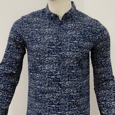 TEDDY SMITH MEN'S ALLOVER LETTERING PRINTED SHIRT